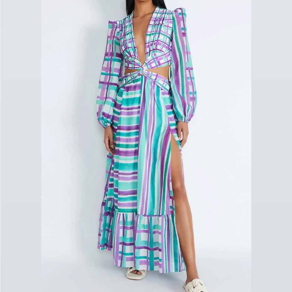 NWT PatBO Riviera Plunge Cut Out Maxi Dress